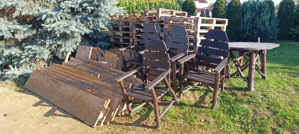 Drewniany zestaw ogrodowy