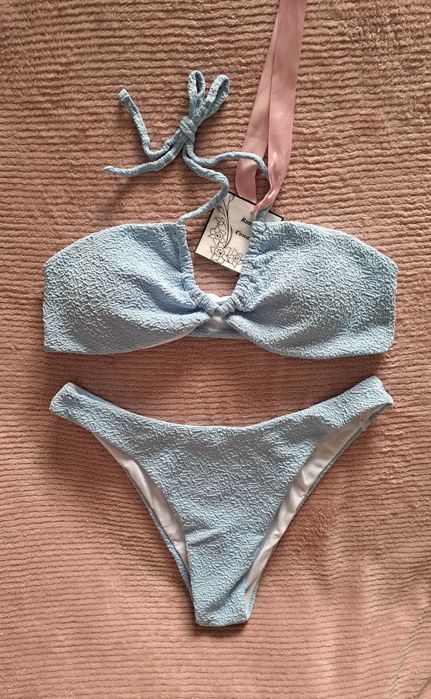 nowy niebieski dwuczęściowy strój kostium kąpielowy sexy 42XL plussize