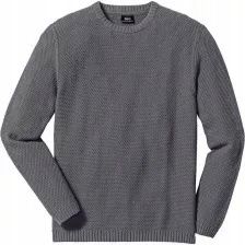 B.P.C Męski sweter regular fit szary ^S