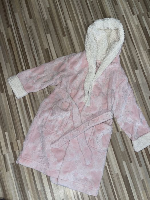 Рожевий халат махра на дівчинку 6-7 років