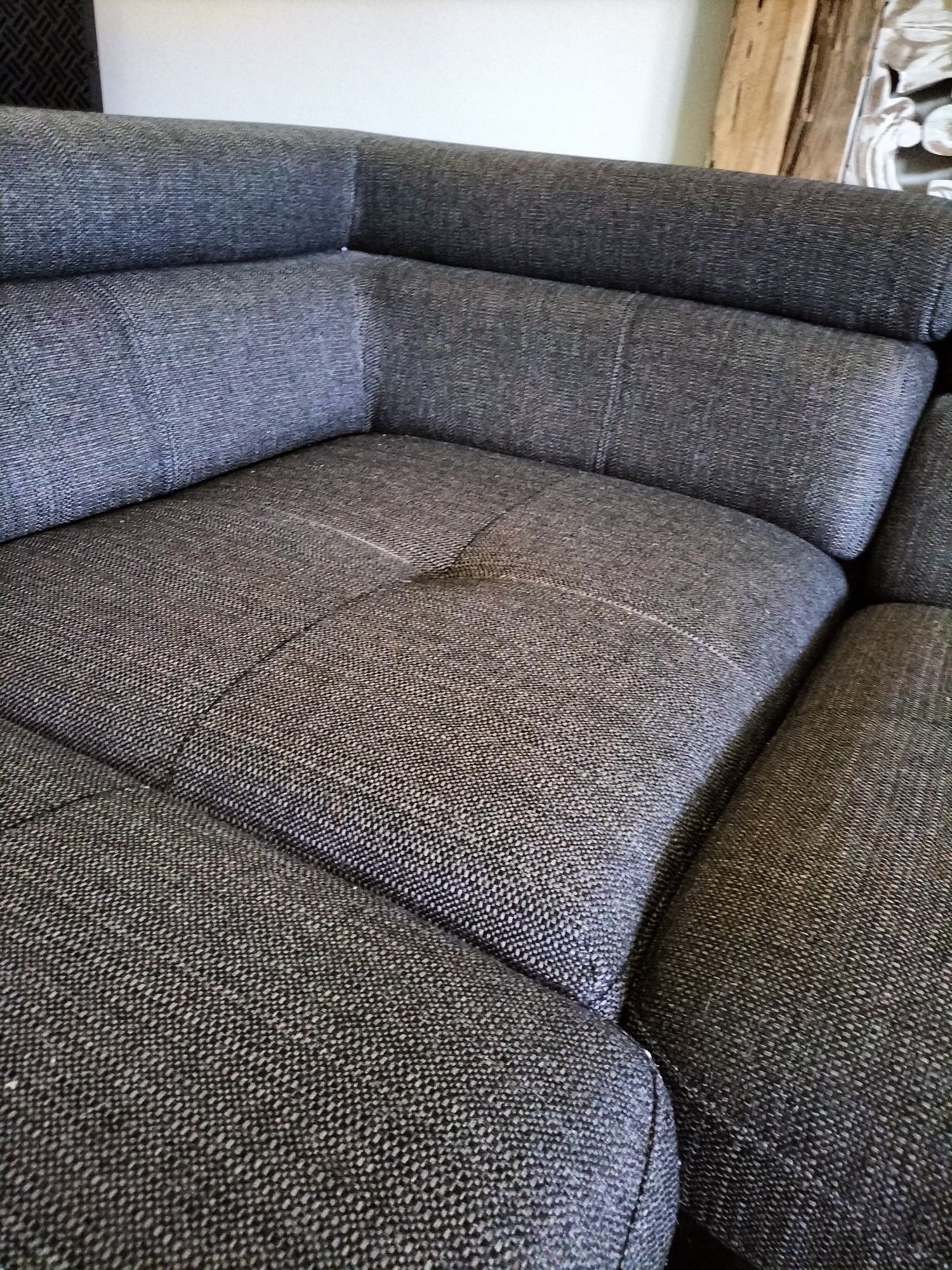 Sofá de canto ou chaise longue tecido castanho