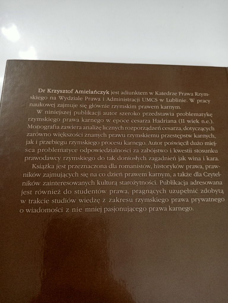 Rzymskie prawo karne Krzysztof Amielańczyk (uszkodzona)