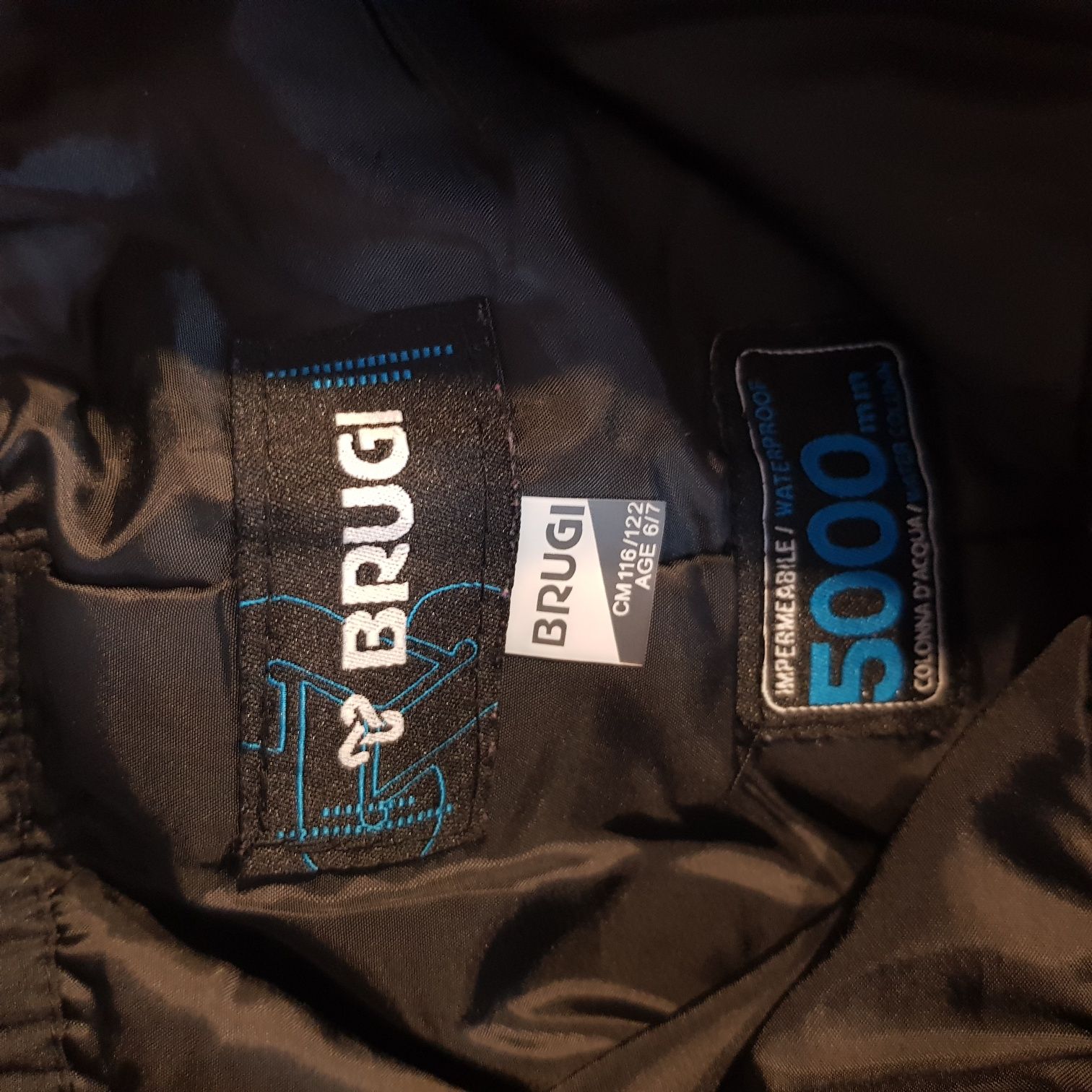Spodnie narciarskie czarne, tech proof 5000 BRUGI 116/122