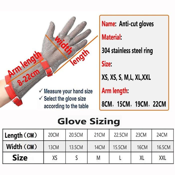 Rękawica ochronna metalowa masarska honeywell chainextra-lc, rozmiar S