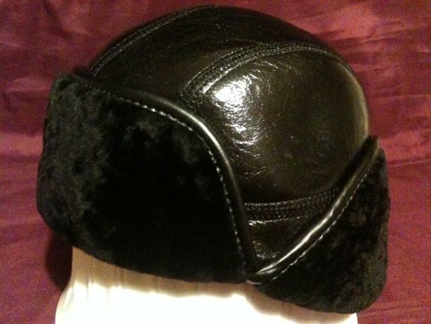Шапка Шлем 1 натуральне хутро шкіра нитка в тон хутра