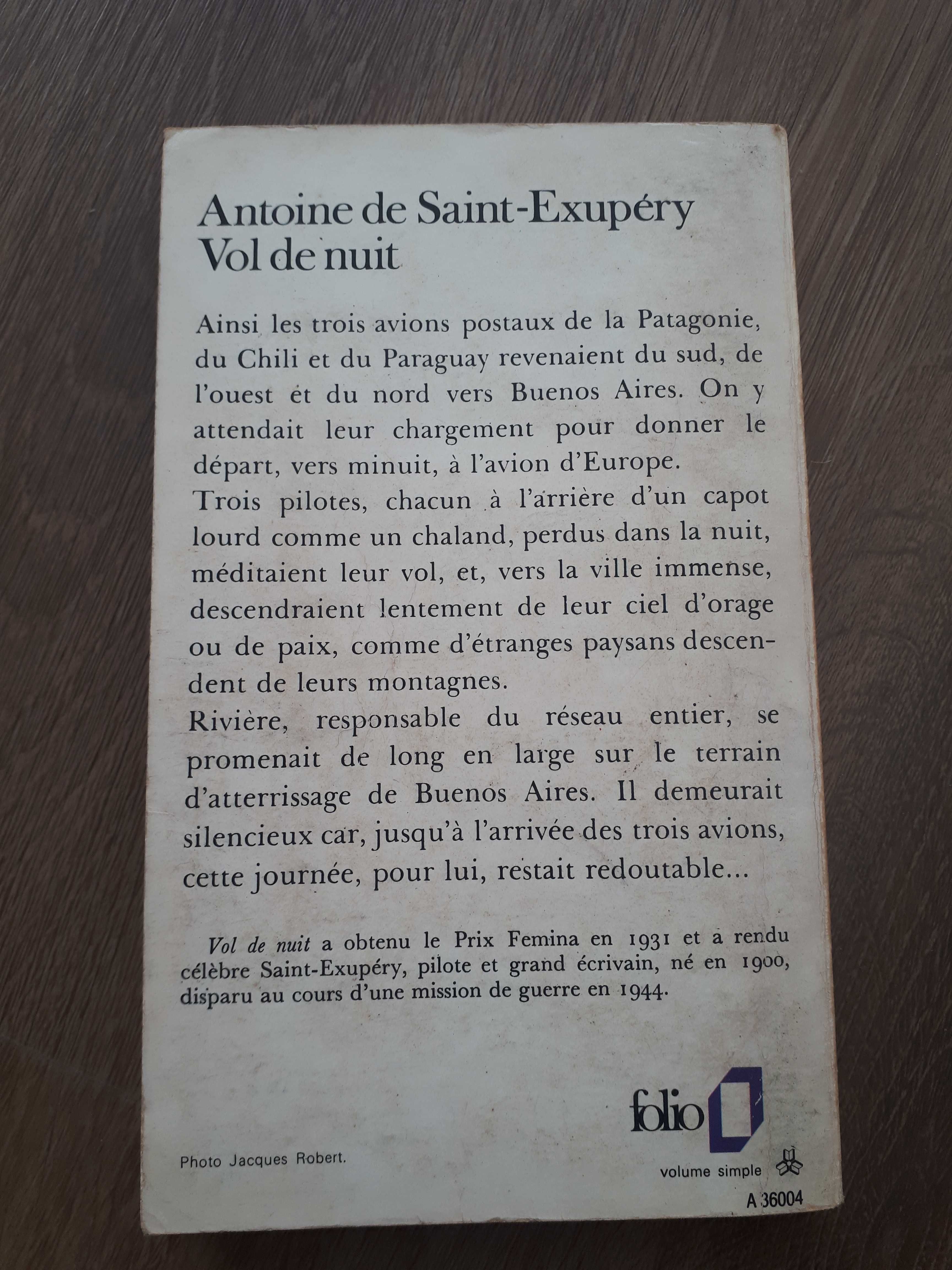 Vol De Nuit de Antoine de Saint-Exupéry
