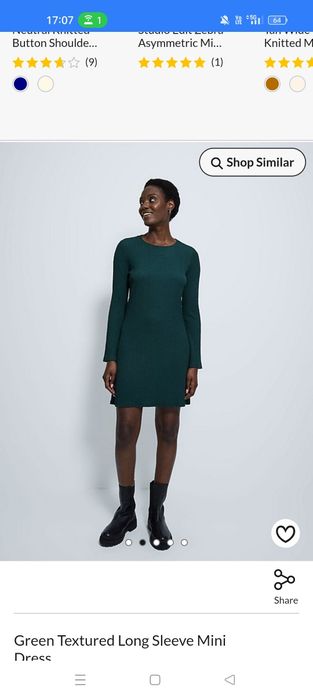 Sukienka damska butelkowa zieleń długi rękaw, r. 46, 3XL midi, wiosna