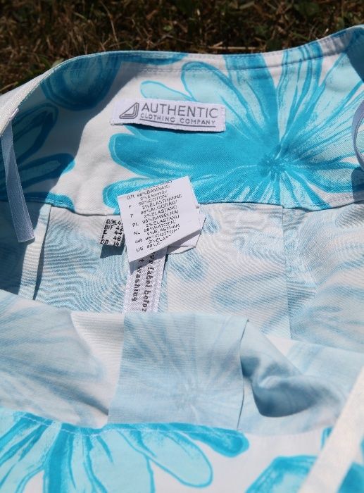 spódnica(ce) biała w niebieskie kwiaty,a'la jeans , malinowa38/40 M/L