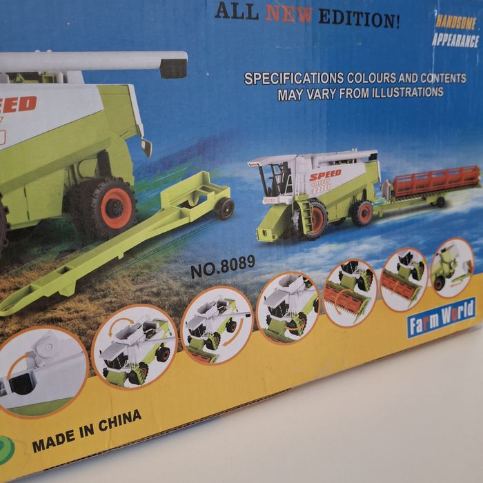 Duży kombajn do zboża zabawka