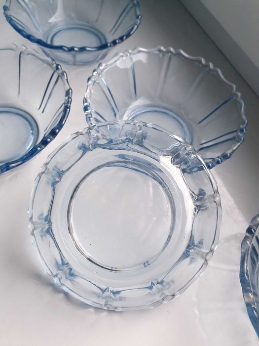 miseczki szkło błękitne 5 sztuk