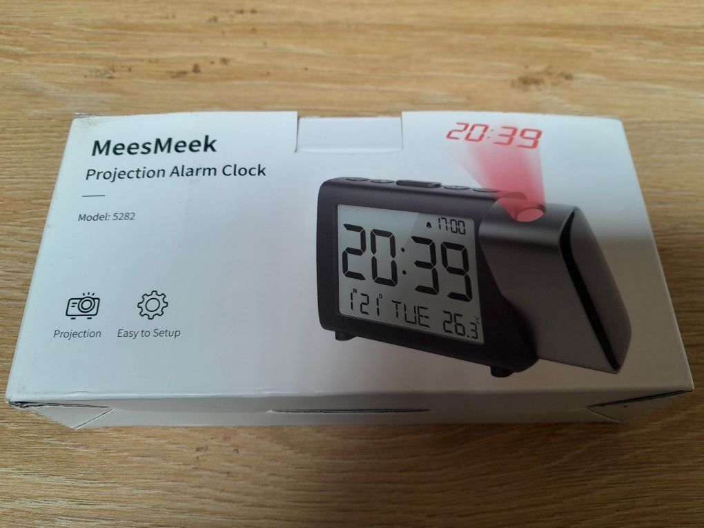 Meesmeek 5282 cyfrowy zegar alarm budzik termometr z projektorem