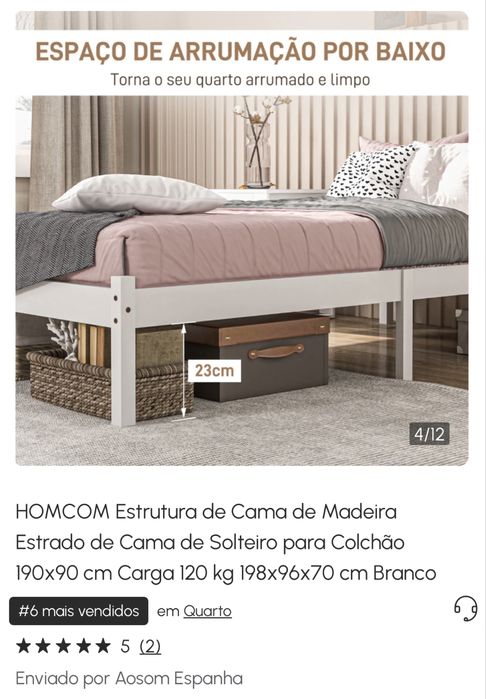 Cama de criança/solteiro 198x96x70 cm