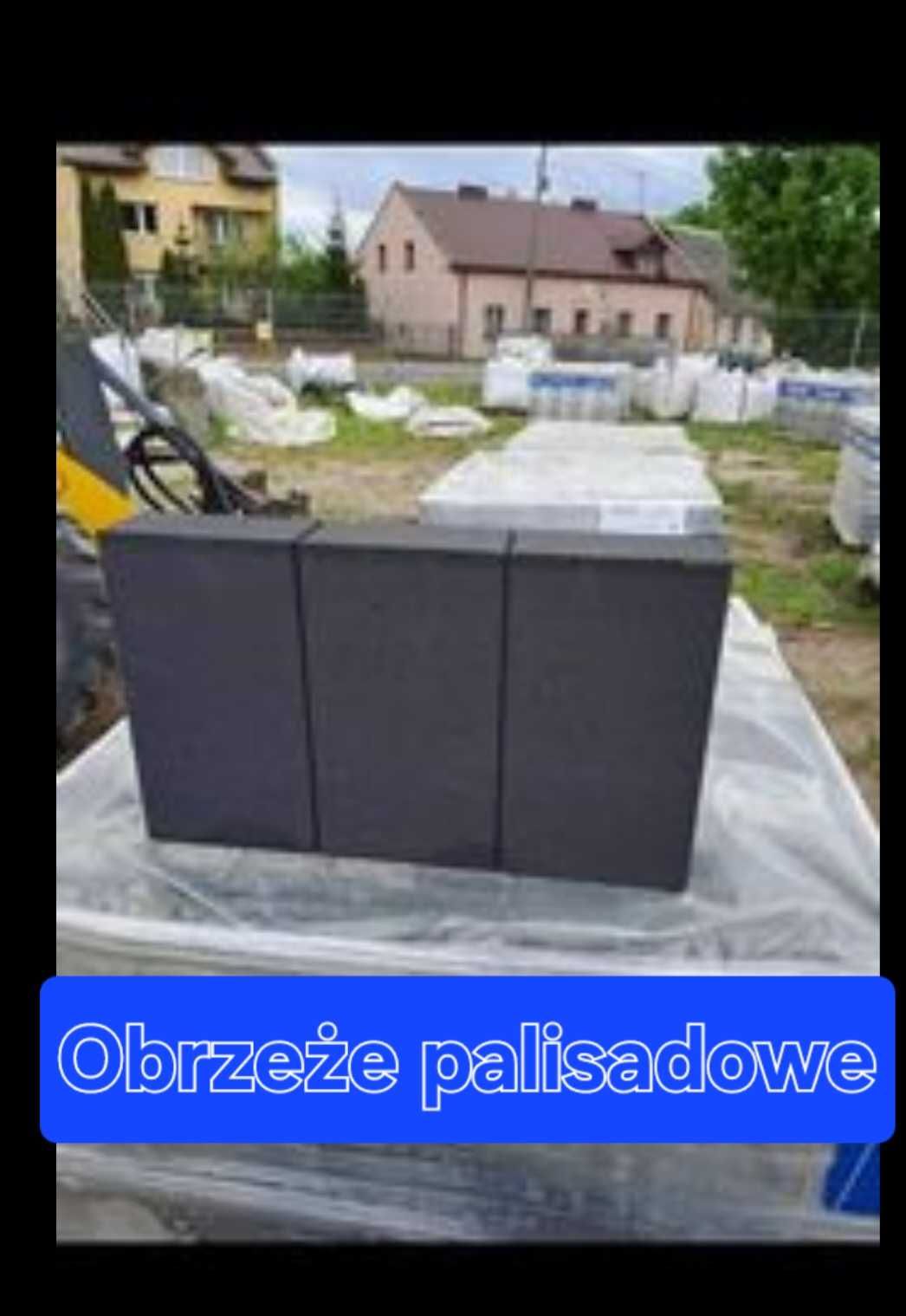 Obrzeże palisadowe grafit 8x28x48