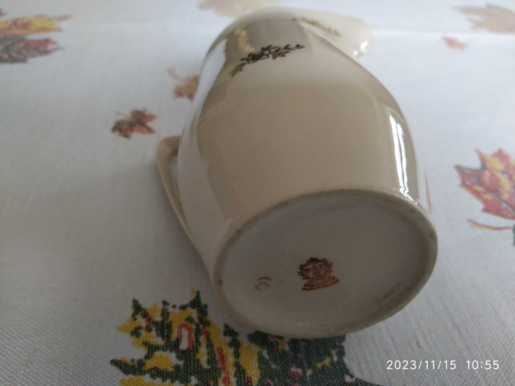 Dzbanuszek na mleko Mlecznik TUŁOWICE porcelanowy beżowy PRL ecru
