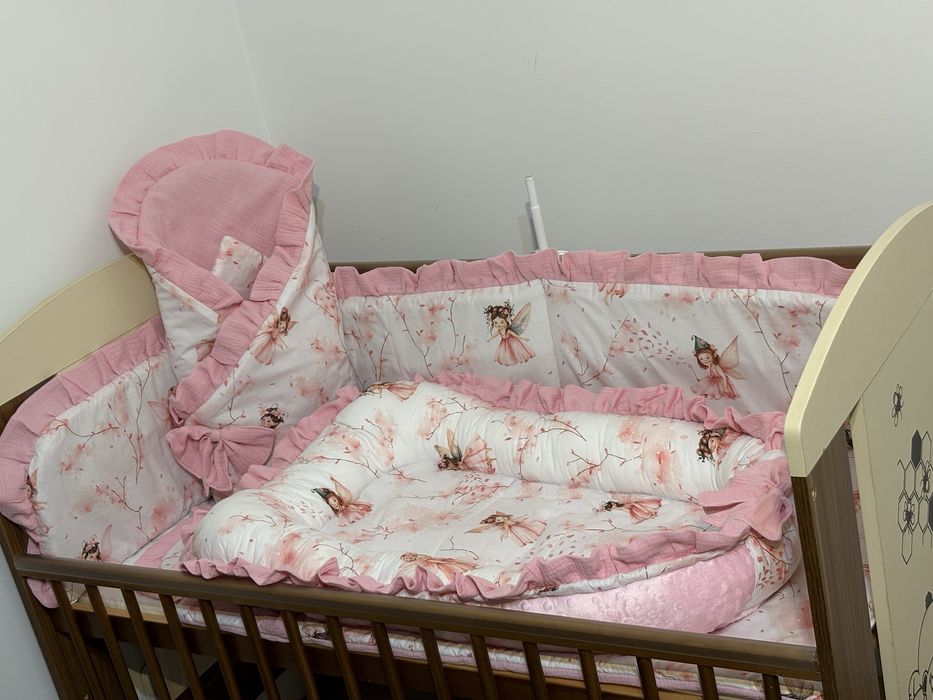 Wyprawka dla dziecka pościel kokon rożek baldachim muślin bawełna mink