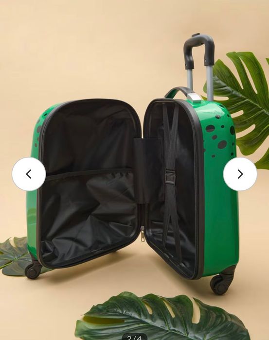 Нова брендова 3D якісна валіза дитяча дінозавр крокодил зелена