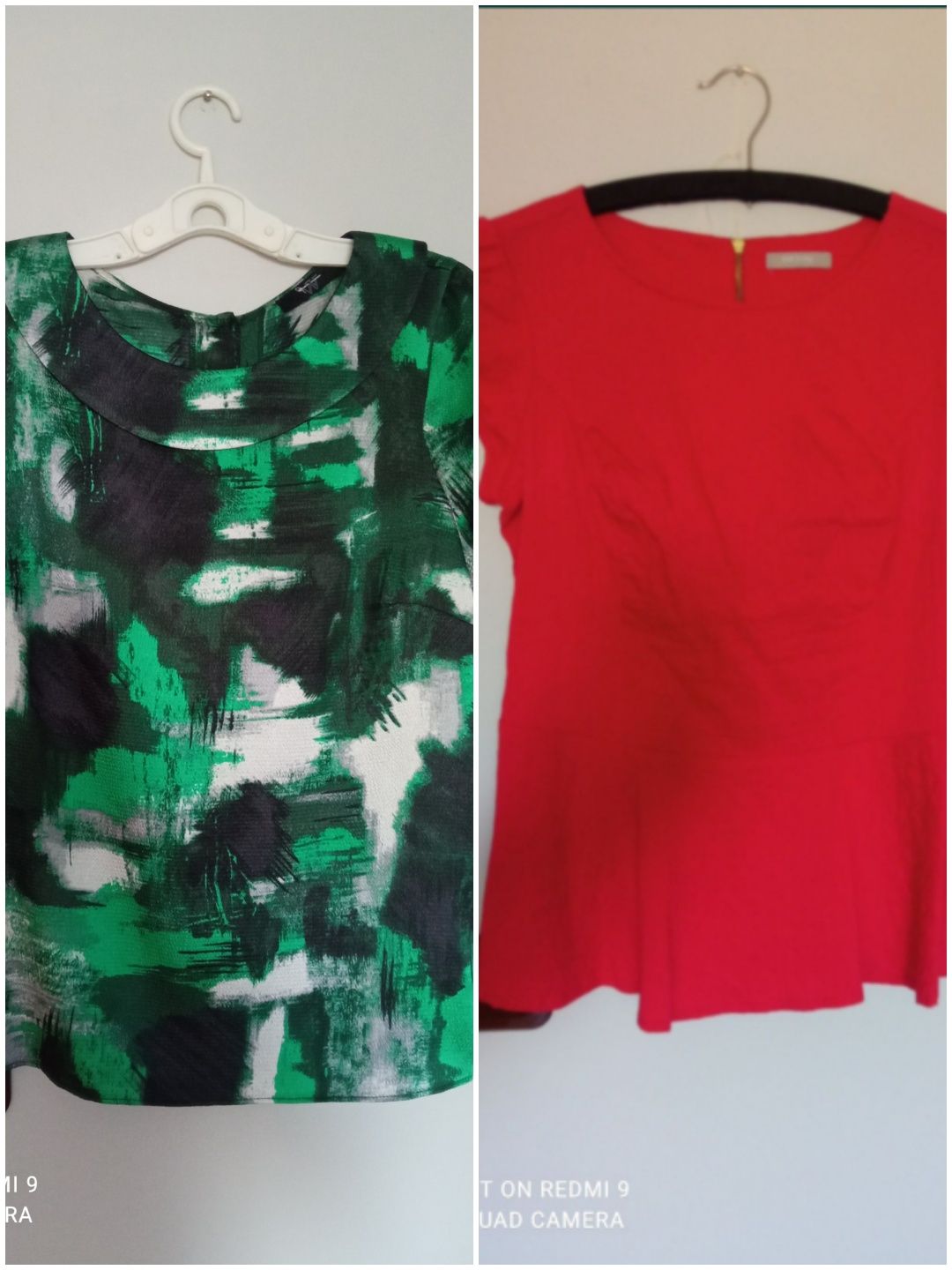 2x bluzka Orsay oraz zielona-wzór