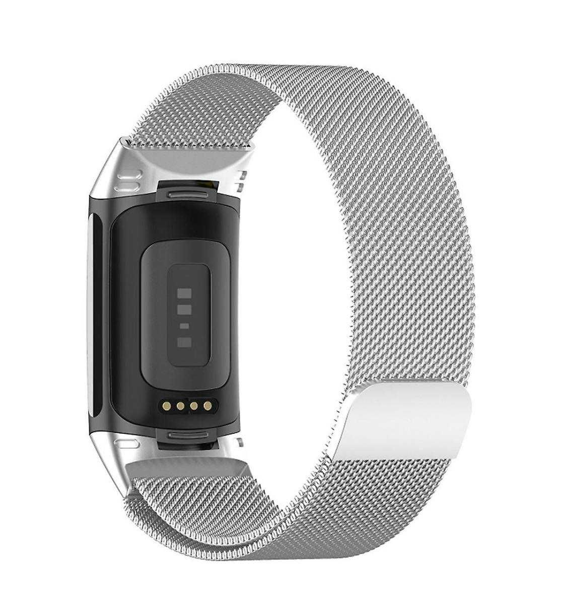 Pasek do smartwatcha do Fitbit Charge 6 5 opaska metalowa srebrna