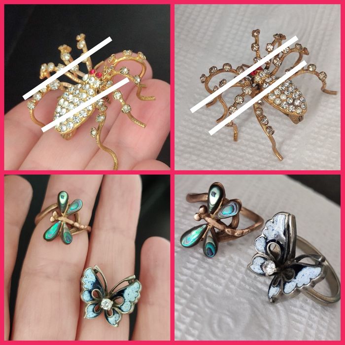 Кольцо бабочка ящерица стрекоза   аксессуары игрушка