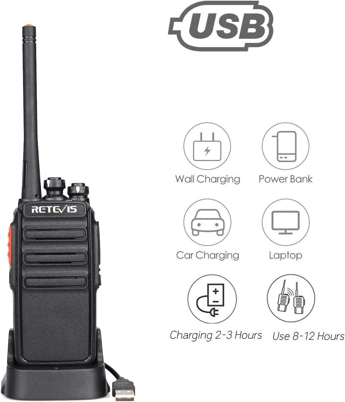 Rádios Walkie Talkies 2 X Retevis - 400-470MHZ - 16 Canais RT24