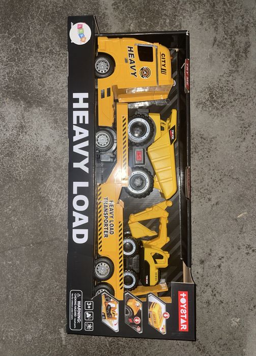 Zestaw Budowa Laweta Koparka Wywrotka Dźwięk Światła Żółta