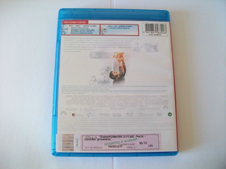transformers , edição limitada bluray +dvd , originais, envio incluído