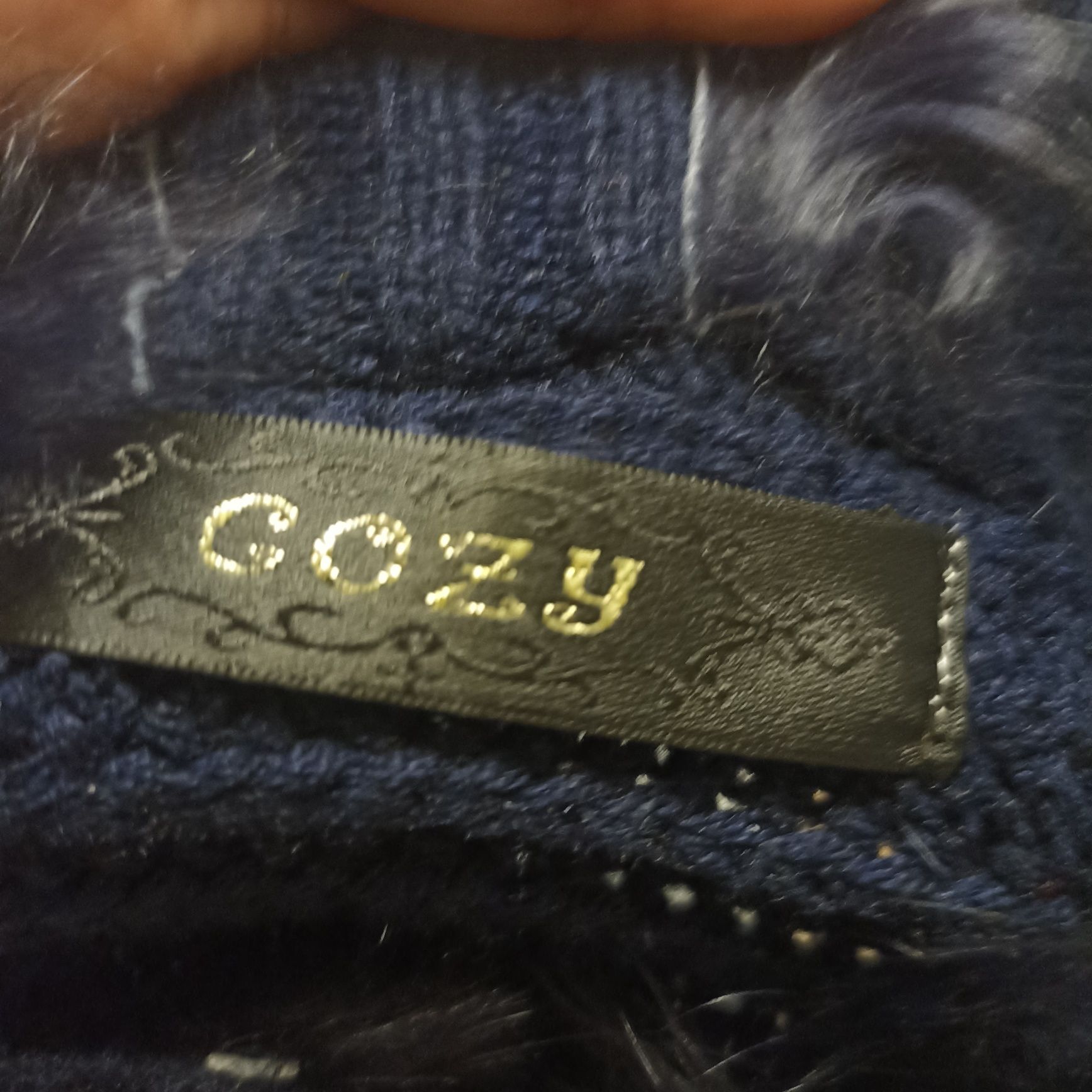 Sweter bezrękawnik M-L granatowy wełna