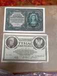 zestaw sześciu oryginalnych banknotów z lat 1919–1920