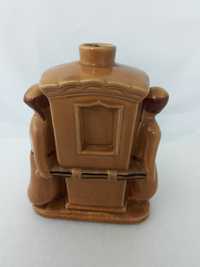 Ceramiczna butelka - palankin, lektyka vintage rarytas