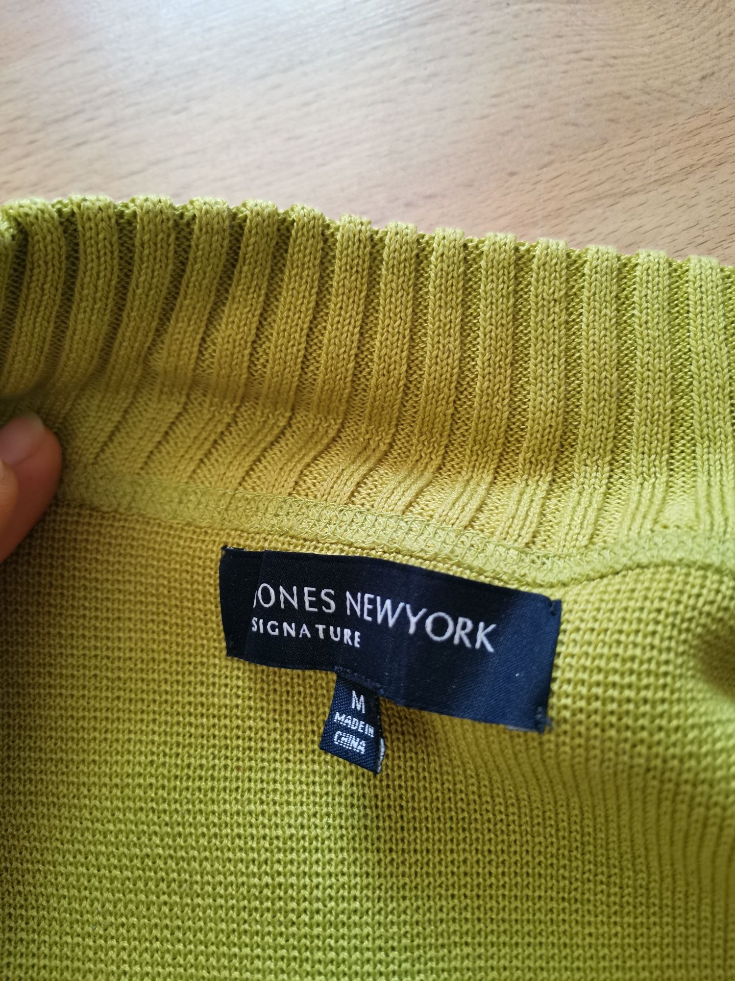 Sweterek damski Jones New York bawełniany dzianinowy zielony rozmiar M