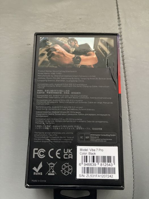 Смарт часы Zeblaze VIBE 7 PRO Black новые