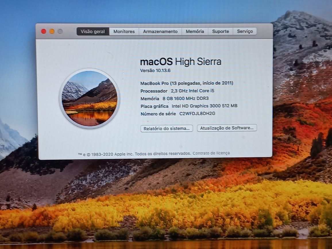 Portatil MacOS Hight Sierra