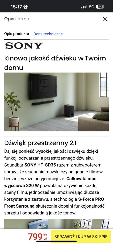 Soundbar SONY SA-SD35
