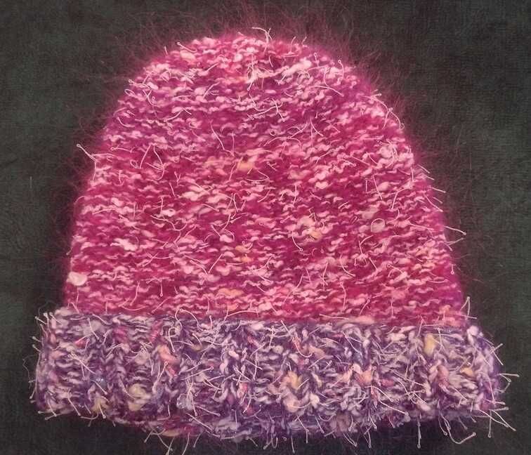 Czapka zimowa ręcznie robiona na drutach 3 (handmade rehabilitacja)