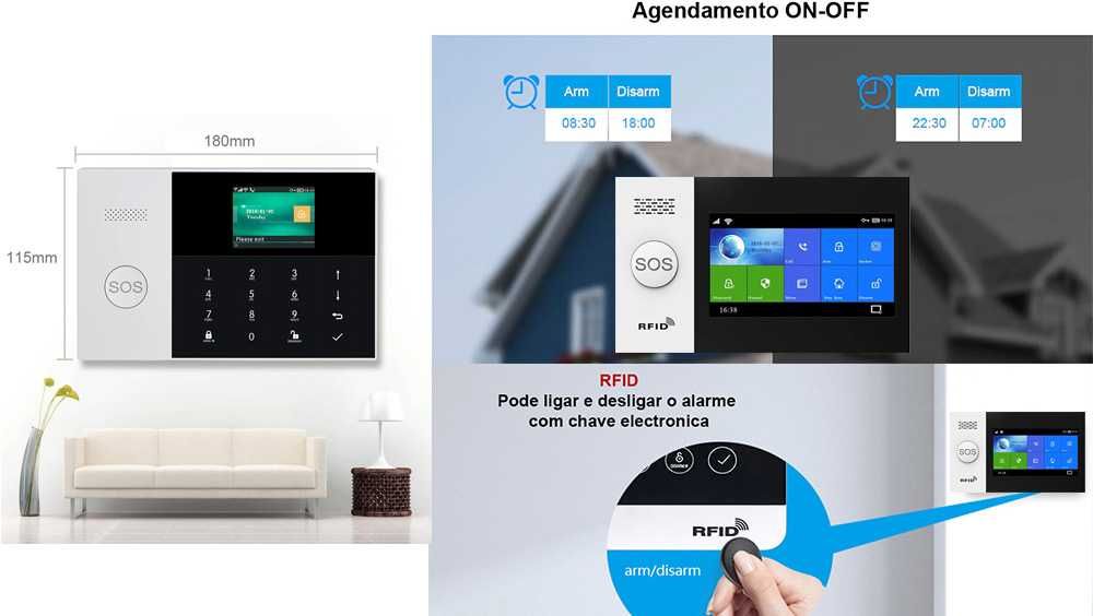 Alarme Tuya Casa Sem fios GSM/WiFi  Android/iOS Português (NOVO)