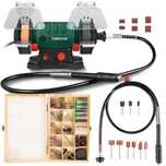 SZLIFIERKA STOŁOWA PODWÓJNA PARKSIDE 120W 75mm sieciowa + 103 elementy