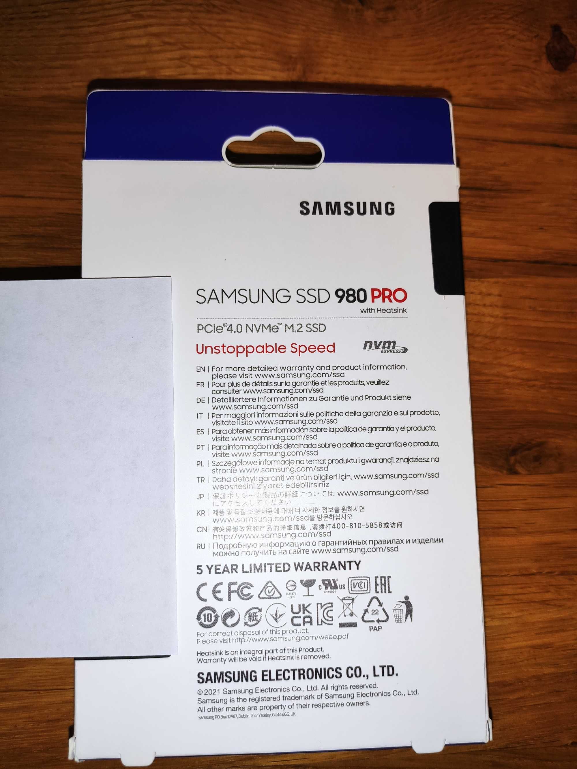 Dysk SSD Samsung 980 PRO Heatsink 2TB NOWY