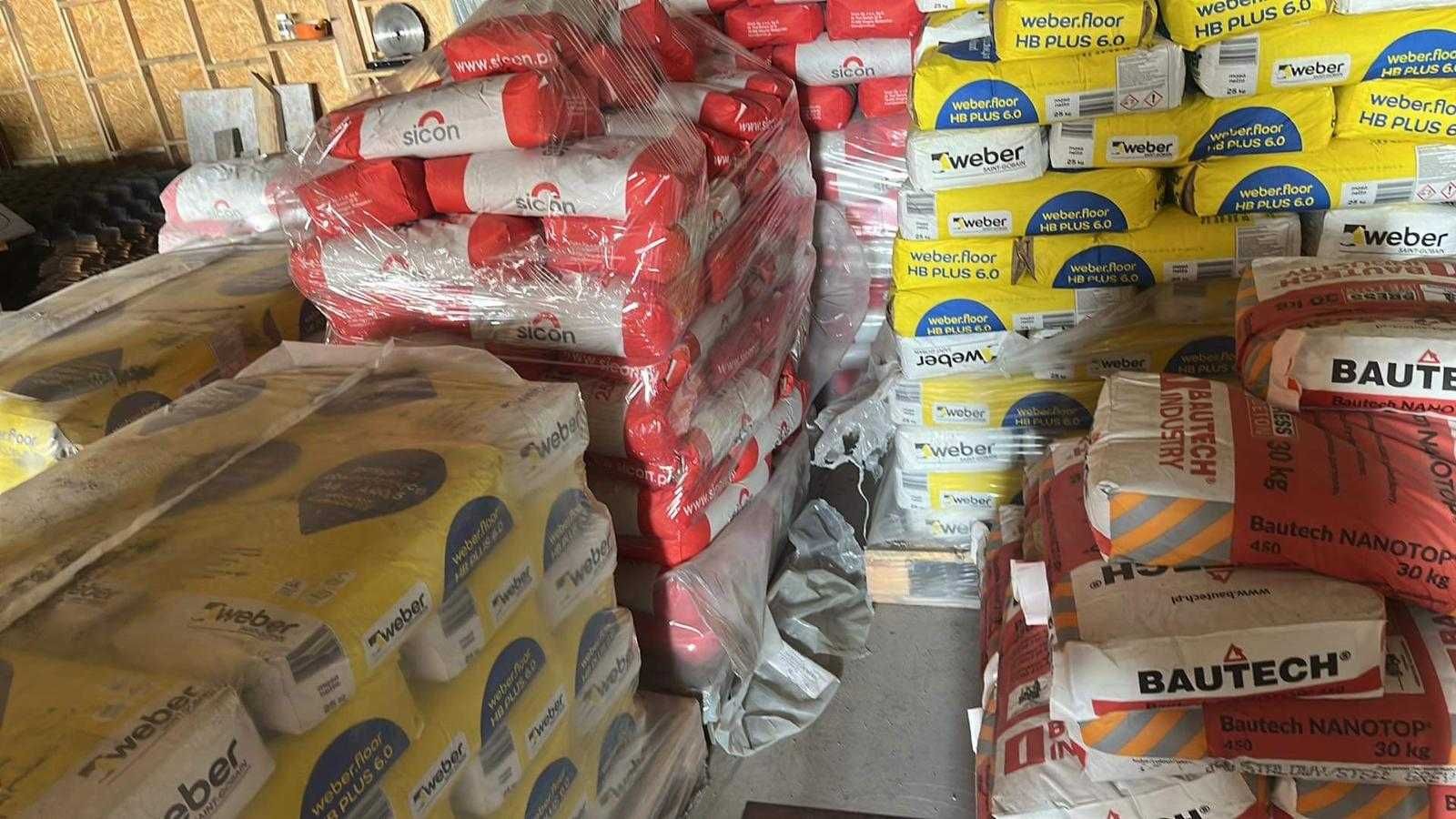 Siatki zbrojeniowe, posypki utwardzające do betonu, impregnaty, włókno