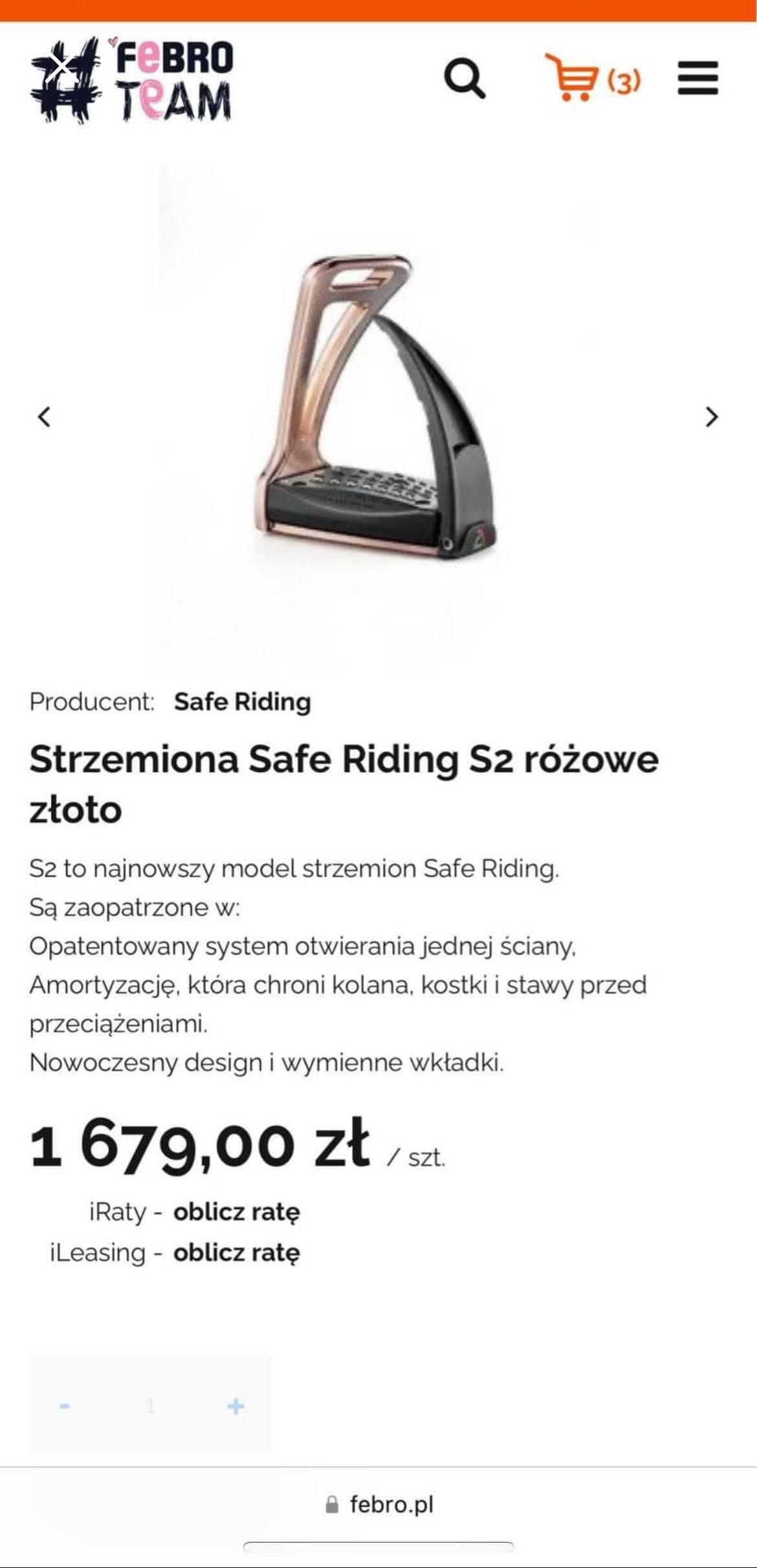 Strzemiona Safe Riding S2 (lub zamiana na Free Jump, Flex On)