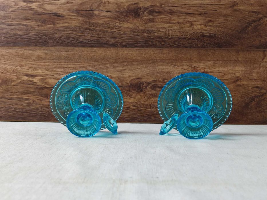Kaganki , świeczniki HSG Ząbkowice - 406 - turkusowe -Szkło manganowe