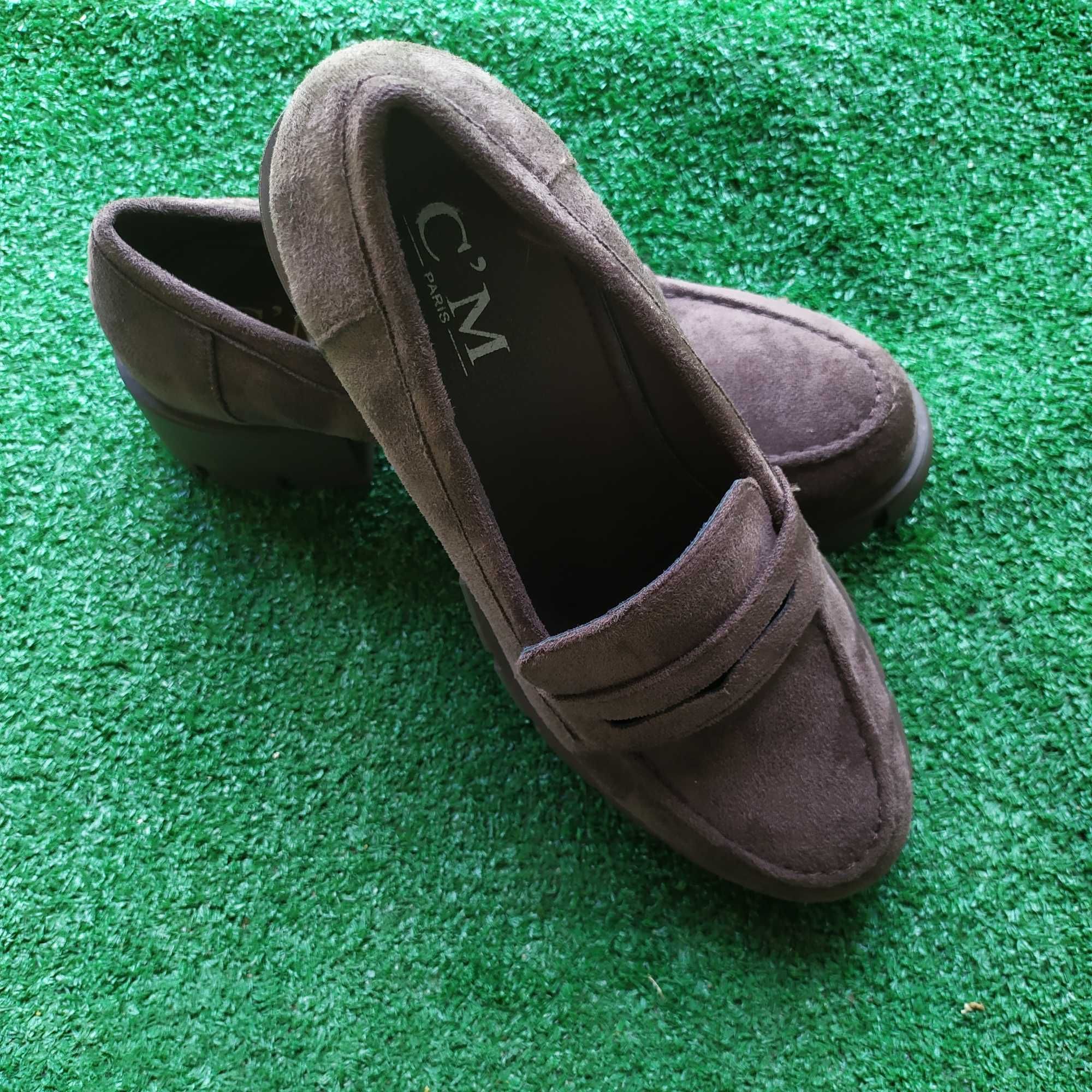 Mokasyny, buty damskie czekoladowe