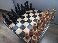 Duże drewniane unikatowe szachy ręcznie robione