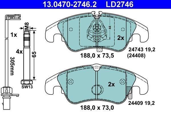 Pastilhas ATE Ceramic para AUDI