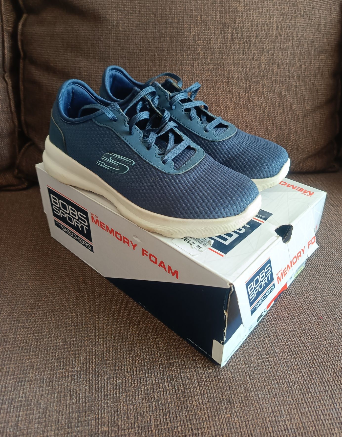 Buty sneakersy Skechers Memory foam 38 granatowe