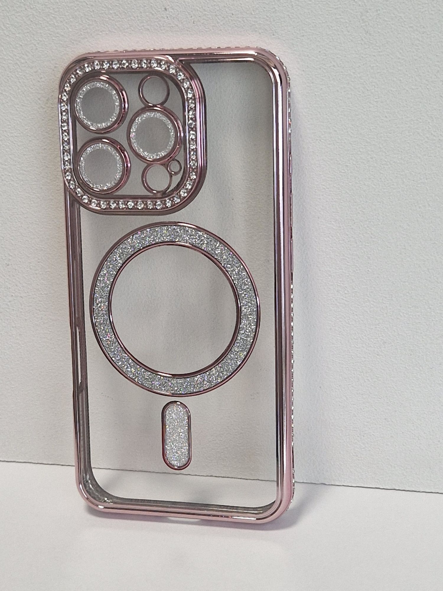 Bling Magsafe Case do Iphone 16 Pro różowy