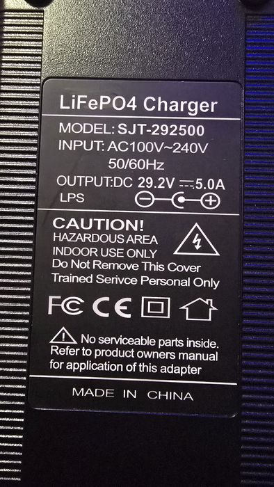 Зарядний пристрій LiFePO4 24V (29,2V),, 5A