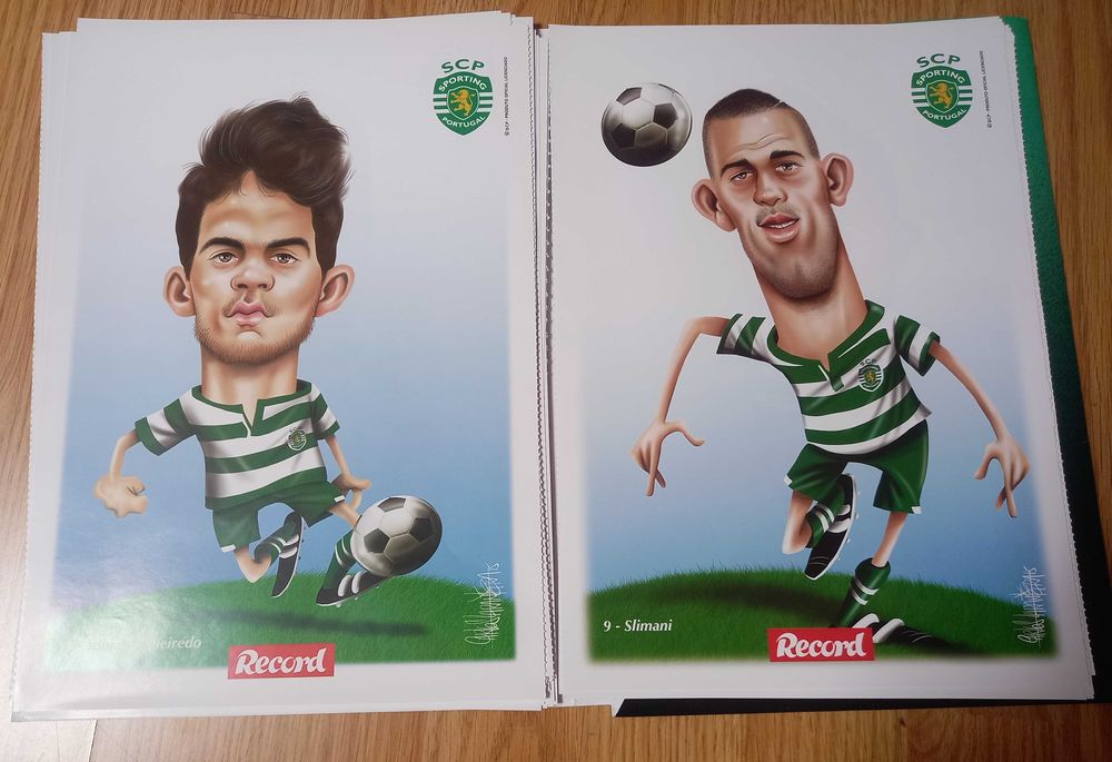 30 Posters / Caricaturas do Plantel do Sporting Clube de Portugal