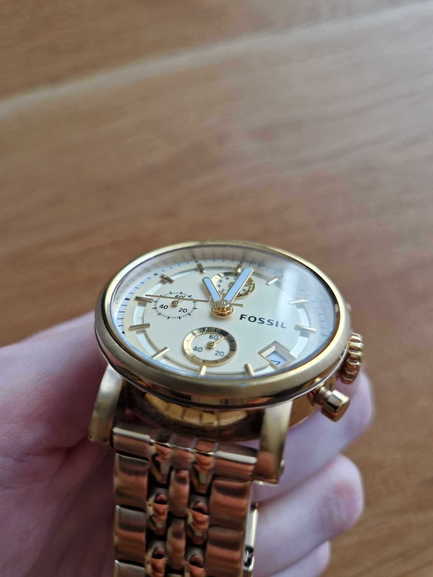Złoty zegarek Fossil Gold Boyfriend ES2197