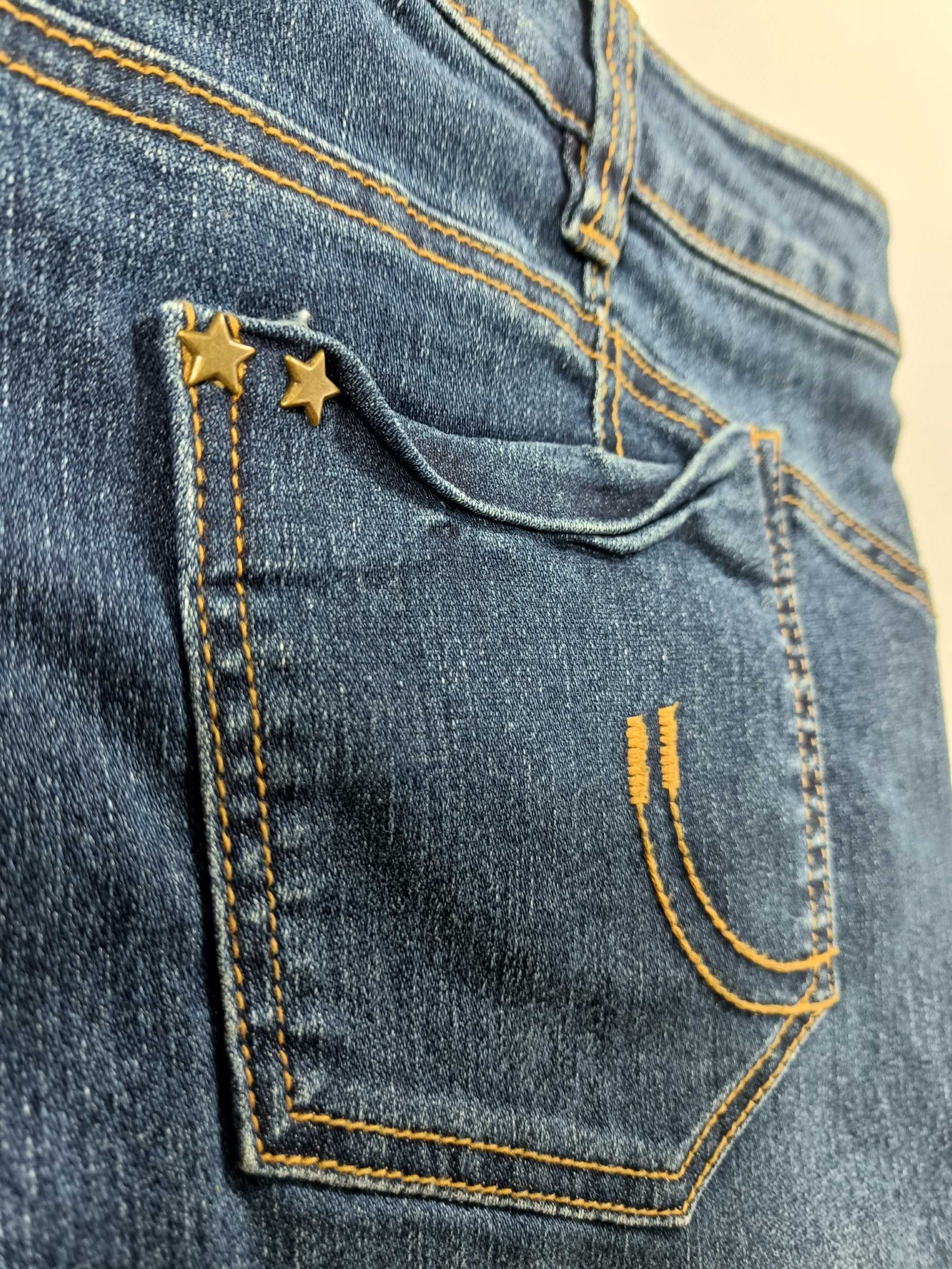 Spodnie 56 damskie jeans dżinsowe granatowe proste TAILLISSIME  SP0182