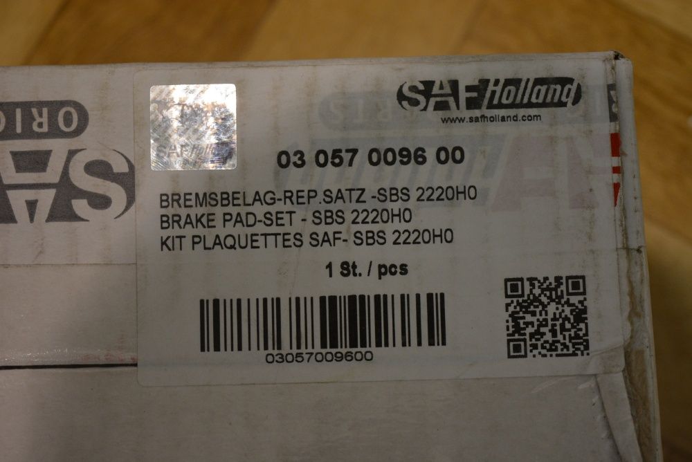 Колодки тормозные дисковые SAF, BPW оригинал